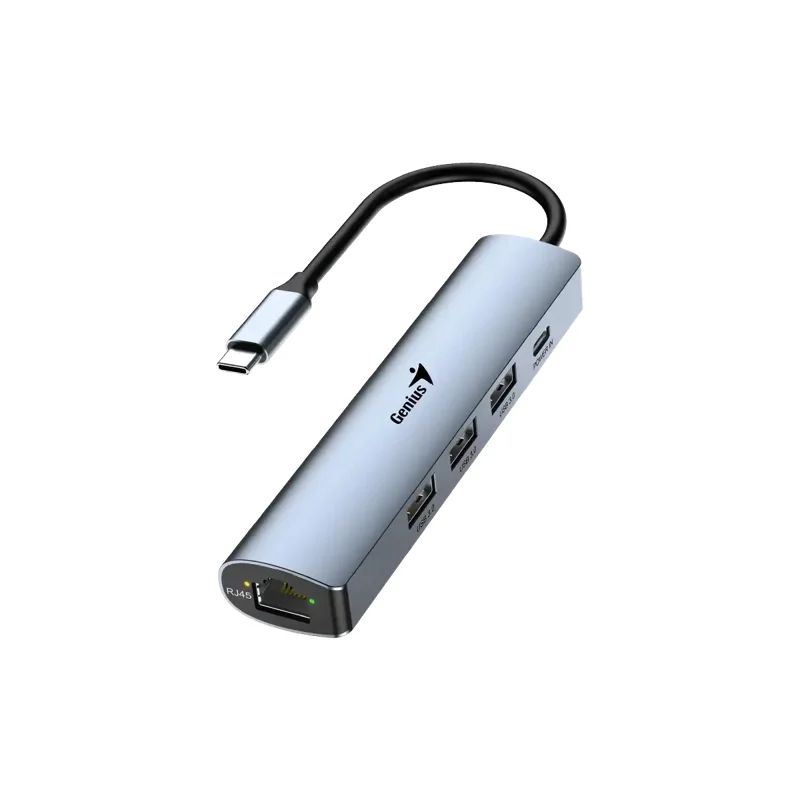 Hub USB-C Genius UH-545 Gigabit Ethernet 1-USB-C 3-USB-A