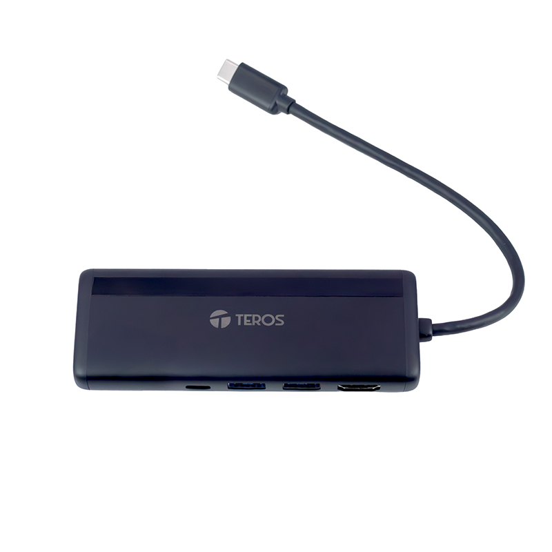 Hub USB-C Teros TE-7134N · 7 en 1 · HDMI 4K