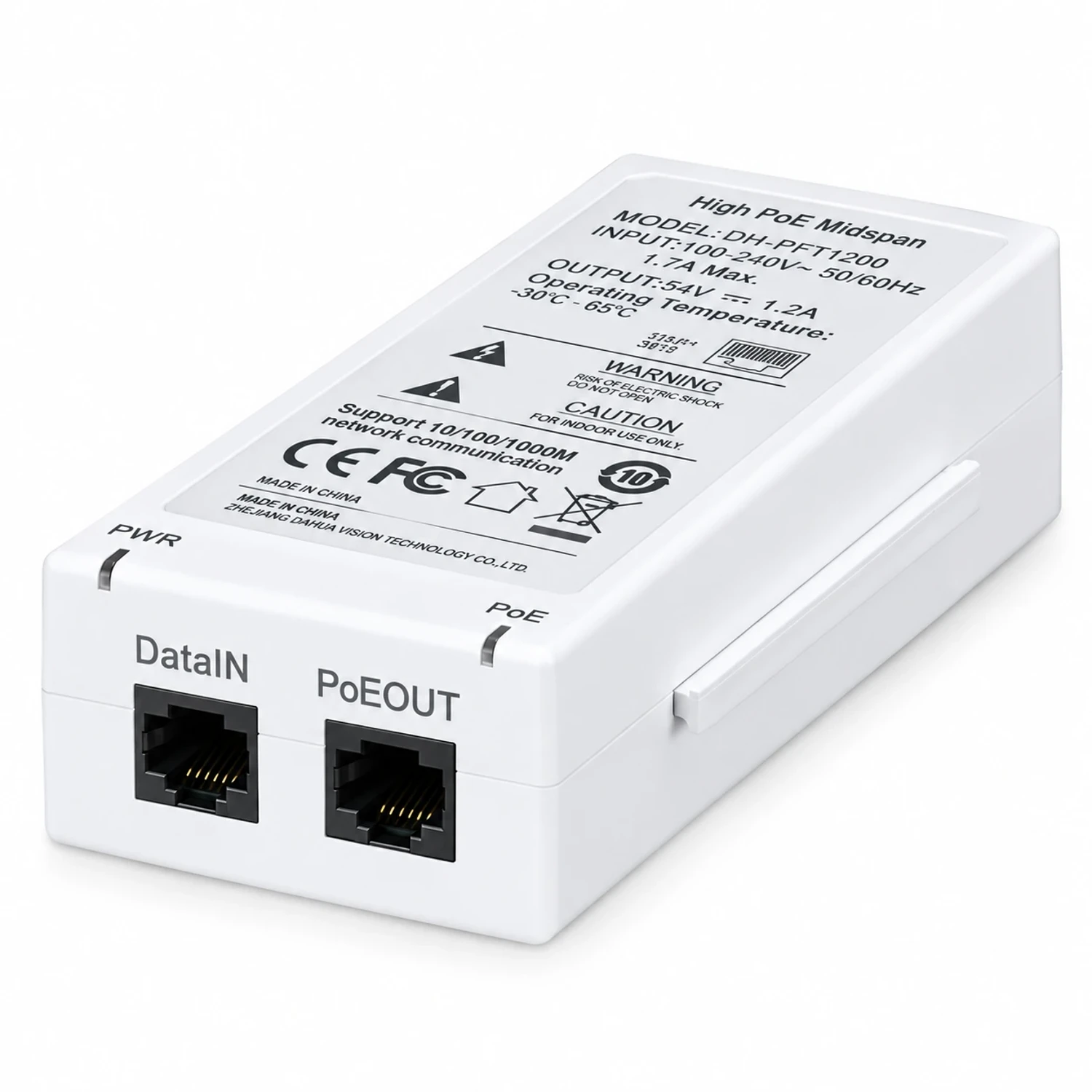 INYECTOR HIGH POE 1 PUERTO 802.3AT 60W, INTERFACE: 1 RJ45 POE PORT, 1 RJ45 PORT;