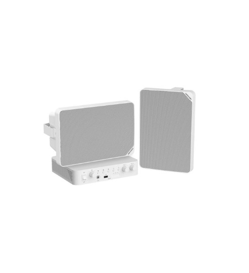 Kit de audio analógico Hikvision · amplificador 60 W + 2 altavoces de 20 W