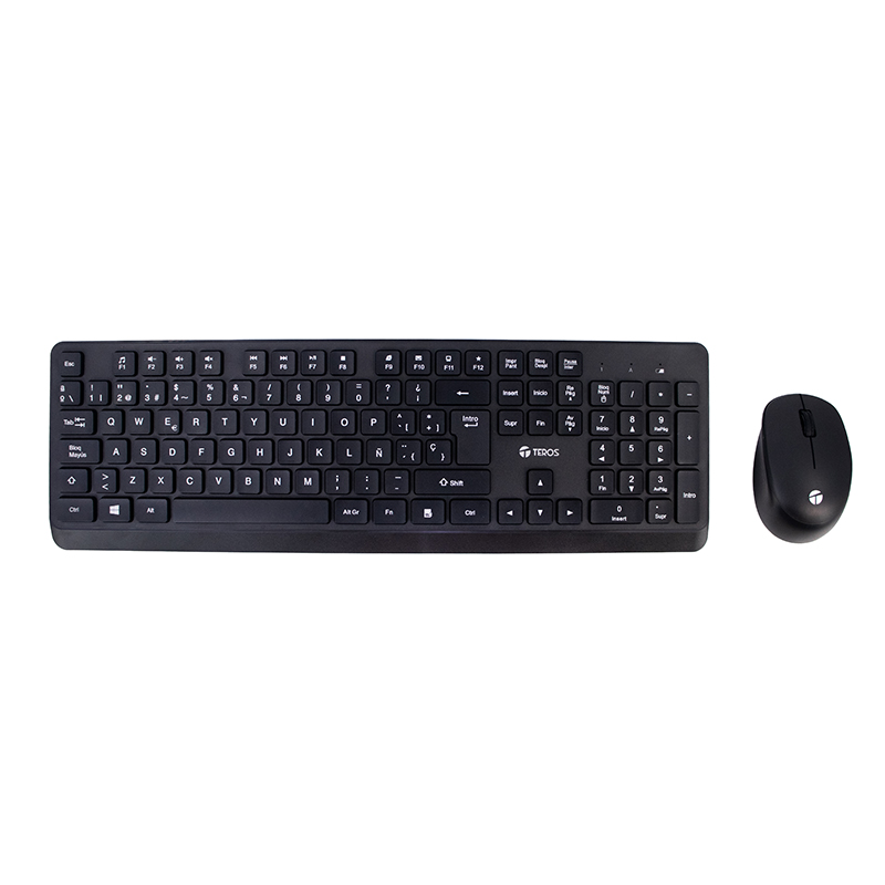 Kit teclado y mouse inalámbrico Teros TE-5011CS · 2.4 GHz · 105 teclas · Español