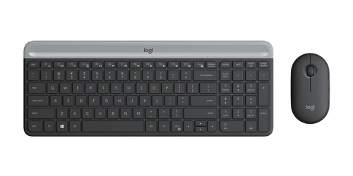 Kit teclado y mouse Logitech MK470 inalámbrico slim USB · Negro