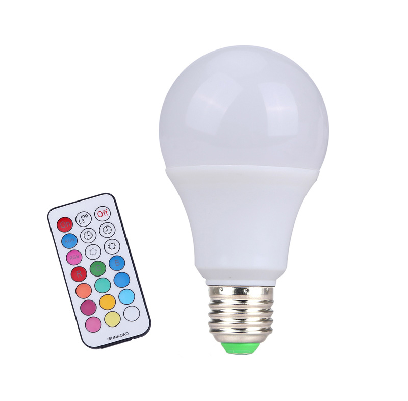 Foco LED RGB Ecotrend 8W · 760 lm · E27 · control remoto