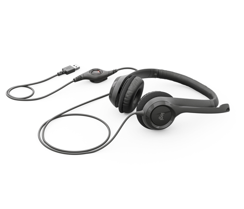 Auriculares estéreo Logitech H390 · Con micrófono · USB-A · Negro