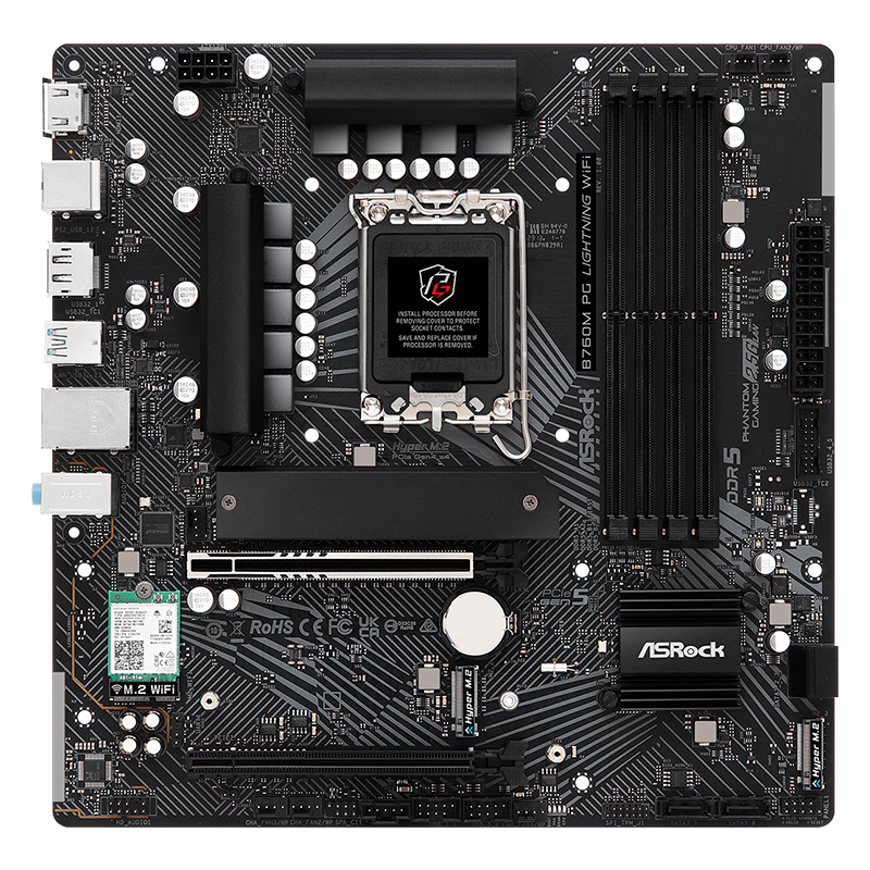 Placa madre ASRock B760M PG Lightning WiFi · LGA1700 · DDR5 · Micro ATX