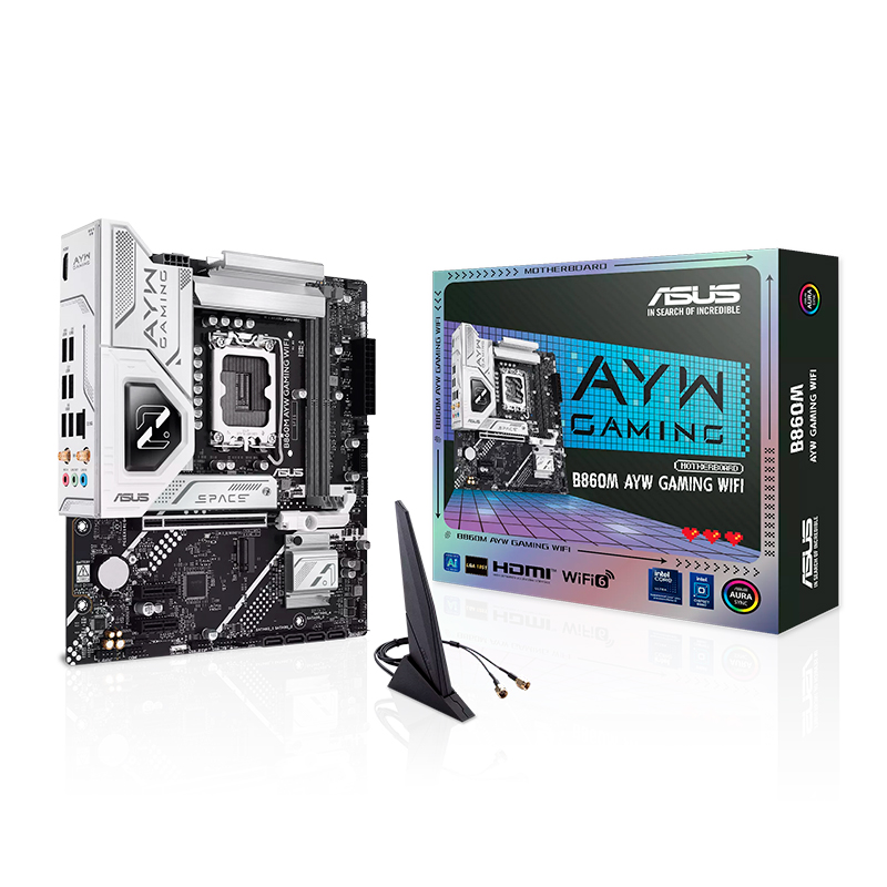 Placa madre ASUS B860M AYW Gaming WiFi · LGA 1851 · DDR5 · Micro ATX