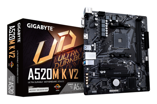 Placa madre Gigabyte A520M K V2 · AM4 · DDR4 · Micro ATX