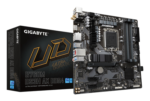 Placa madre Gigabyte B760M DS3H AX DDR4 · LGA1700 · Micro ATX
