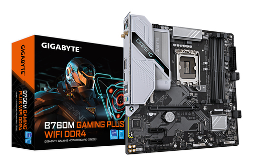 Placa madre Gigabyte B760M Gaming Plus WiFi DDR4 · LGA1700 · Micro ATX