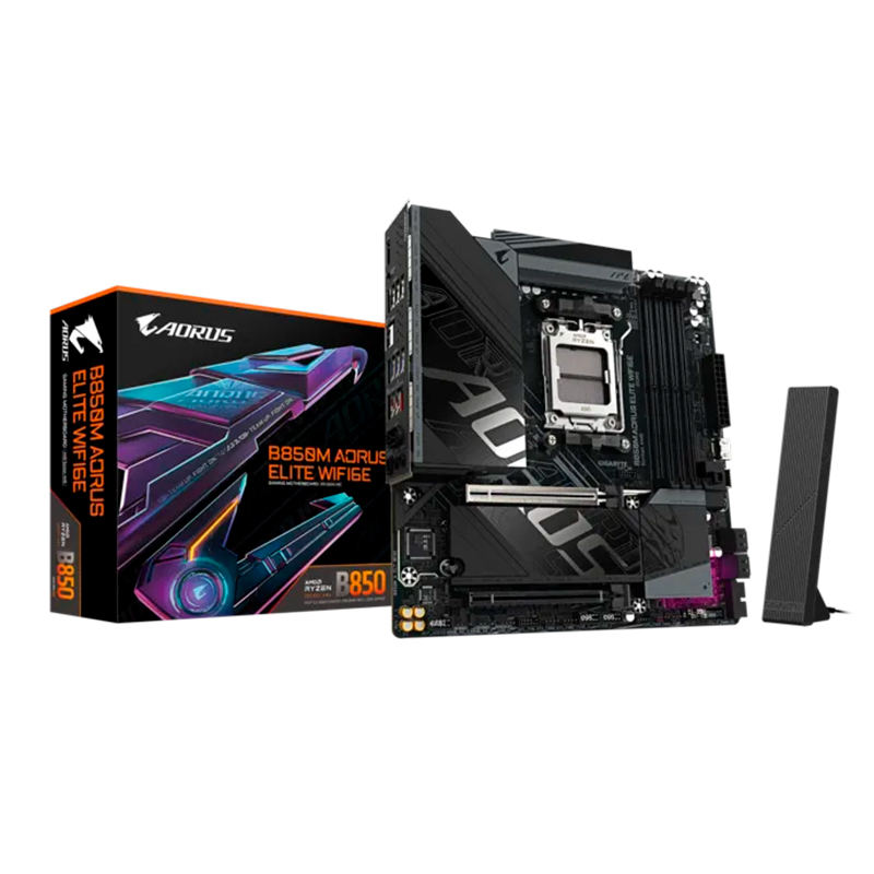 Placa madre Gigabyte B850M Aorus Elite WiFi 6E · AM5 · DDR5 · Micro ATX