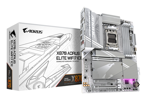 Placa madre Gigabyte X870 Aorus Elite WiFi 7 Ice · AM5 · DDR5 · ATX