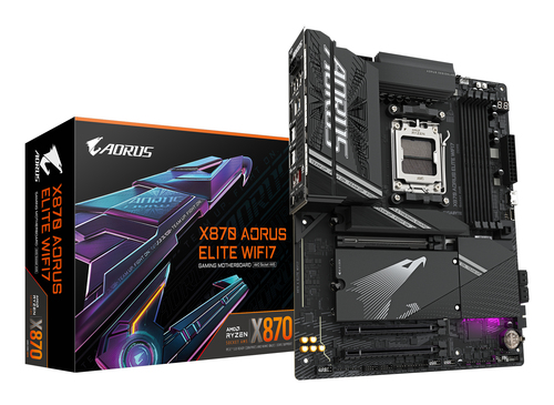 Placa madre Gigabyte X870 Aorus Elite WiFi 7 · AM5 · DDR5 · ATX