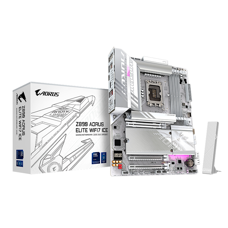 Placa madre Gigabyte Z890 Aorus Elite WiFi 7 Ice · LGA 1851 · DDR5 · ATX