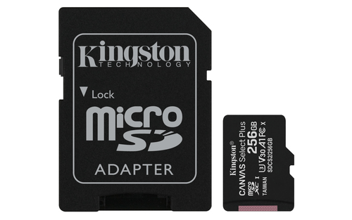 Tarjeta microSD Kingston Canvas Select Plus · 256 GB · Con adaptador SD