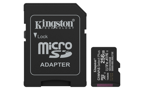 Tarjeta microSD Kingston Canvas Select Plus · 256 GB · UHS-I · Clase 10