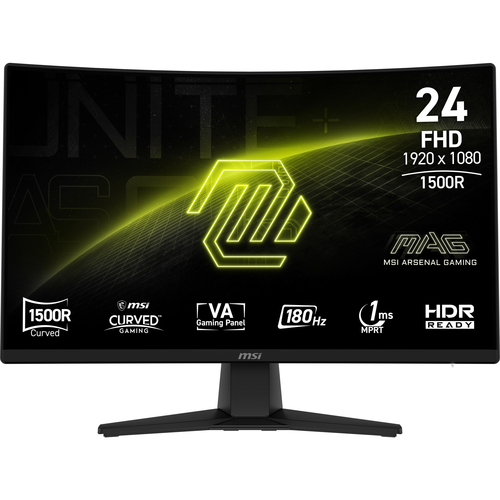 Monitor gamer curvo MSI MAG 242C 23.6" · Full HD VA · 180 Hz · 1 ms