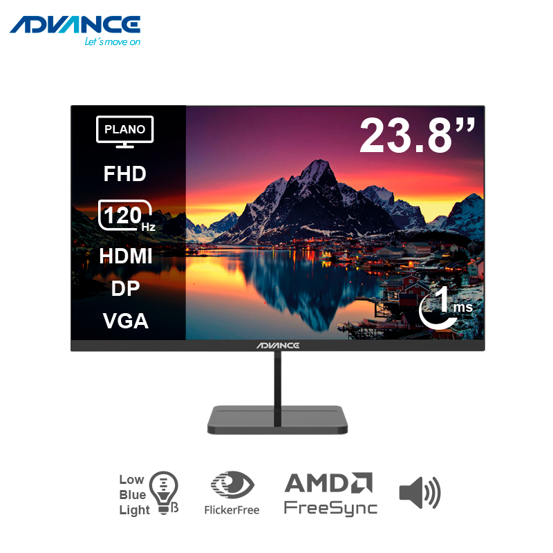 Monitor Advance ADV-2453S 23.8" · Full HD IPS · 120 Hz · 1 ms · Parlantes
