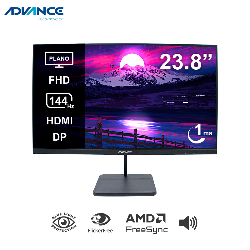 Monitor Advance ADV-2454S 23.8" · Full HD IPS · 144 Hz · 1 ms · Parlantes