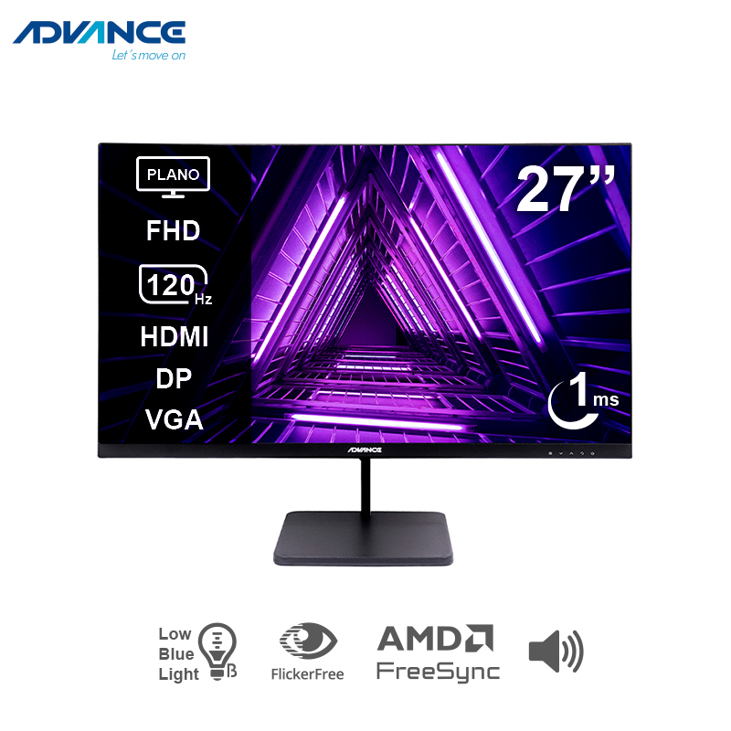Monitor Advance ADV-2754S 27" · Full HD IPS · 120 Hz · 1 ms · Parlantes