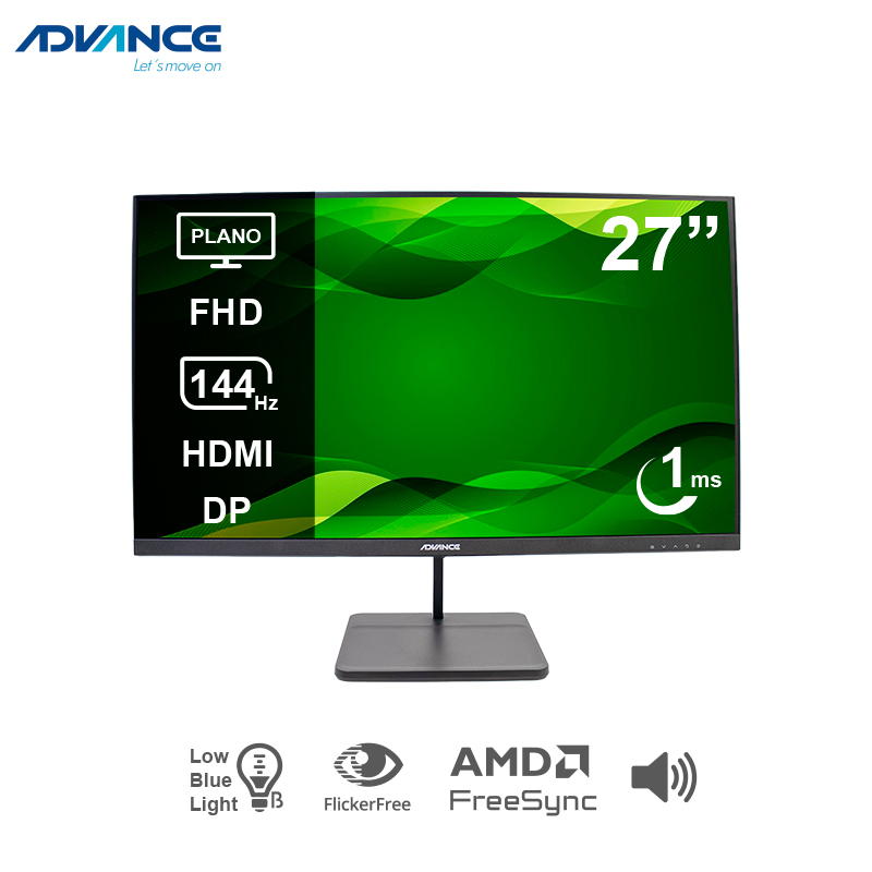 Monitor Advance ADV-2755S 27" · Full HD IPS · 144 Hz · 1 ms · Parlantes