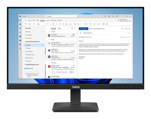 Monitor Lenovo ThinkVision S24-4e 23.8" · Full HD IPS · 100 Hz · HDMI y VGA