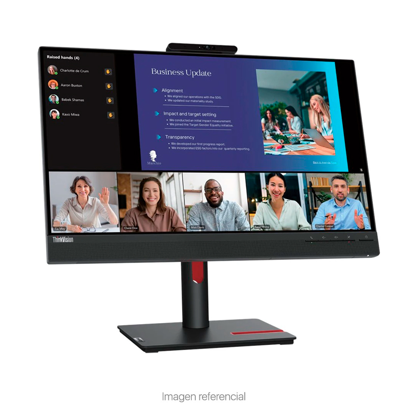 Monitor Lenovo ThinkVision T24v-30 23.8" · Full HD IPS · 75 Hz · Cámara y micrófono