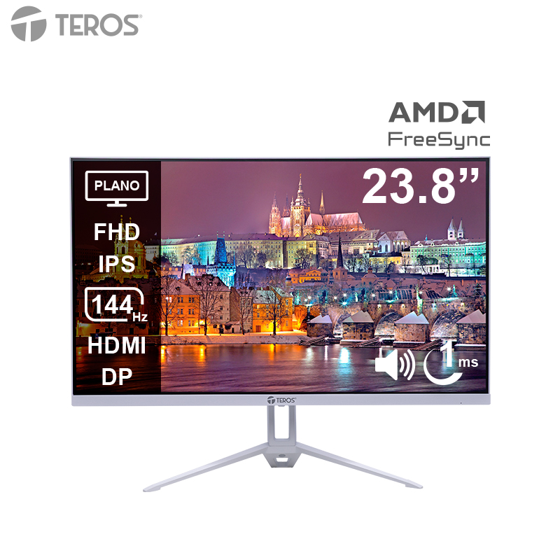 Monitor Teros TE-2423S 23.8" · Full HD IPS · 144 Hz · 1 ms · Blanco