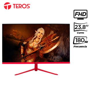 Monitor gamer curvo Teros TE-2473G 23.8" · Full HD VA · 180 Hz · 1 ms