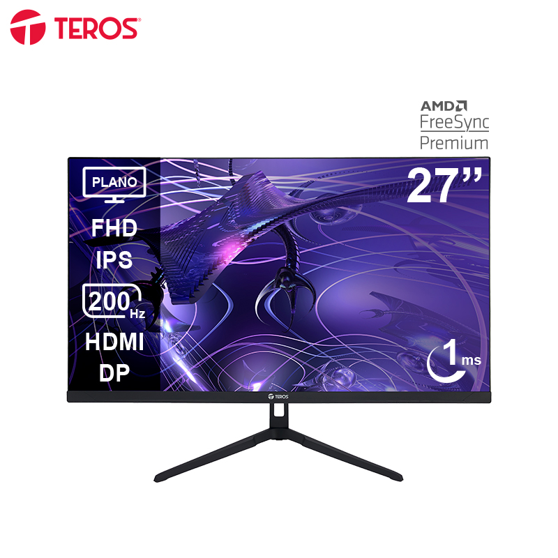 Monitor gamer Teros TE-2786G 27" · Full HD IPS · 200 Hz · 1 ms