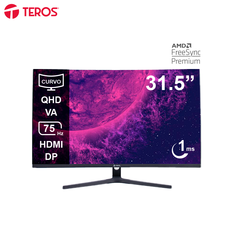 Monitor curvo Teros TE-3253S 31.5" · VA · 75 Hz · 1 ms