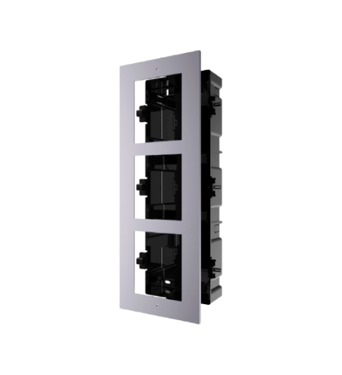 Montaje empotrado para 3 módulos de videoportero Hikvision DS-KD-ACF3/PLASTIC