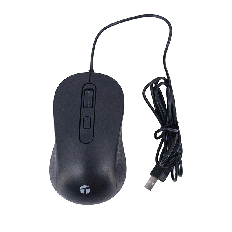 Mouse alámbrico Teros TE-1229S · 2000 DPI · USB · Negro