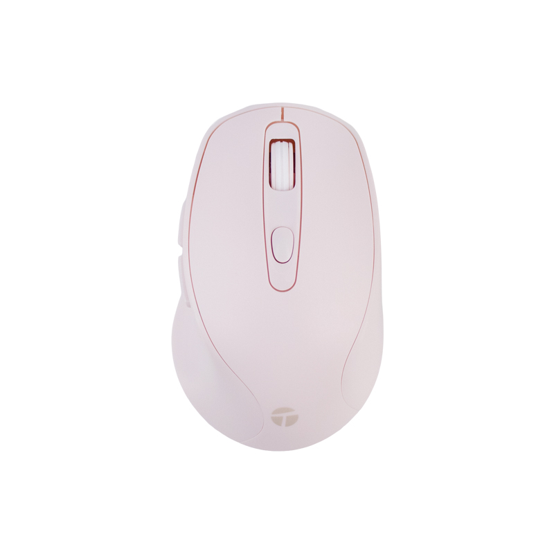 Mouse inalámbrico Teros TE-1234S · 1600 DPI · 2.4 GHz y Bluetooth · Rosa