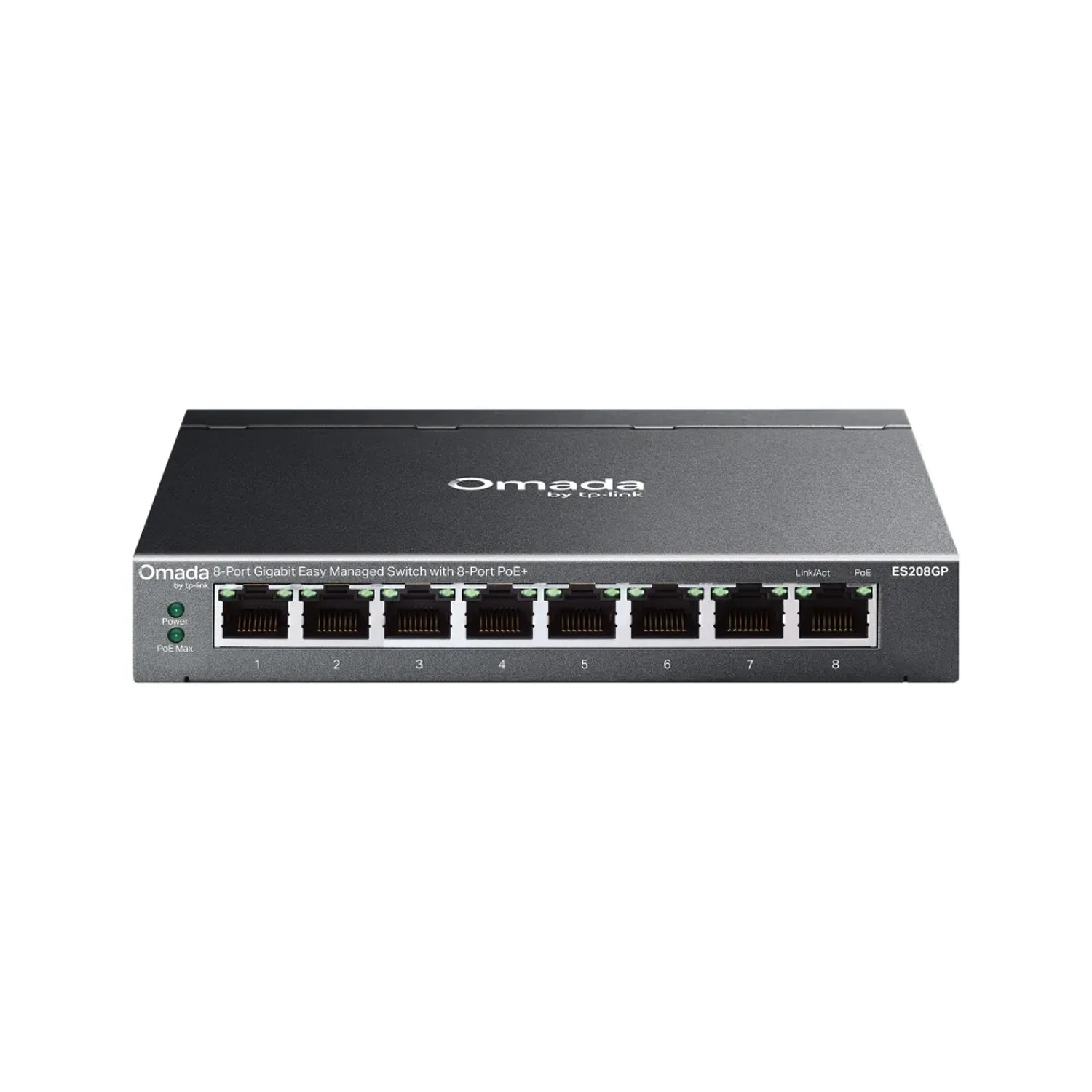 OMADA SWITCH EASY MANAGED 8 PUERTOS GIGABIT, 8XPOE+ + 1XRJ45, POE 30W,VLAN, QOS, LAG, IGMP, GESTIÓN OMADA SDN, FANLESS