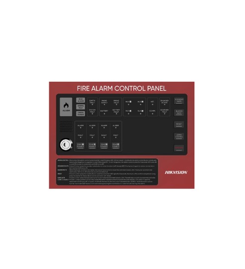 Panel de alarma contra incendio convencional Hikvision HF-C104 · 4 zonas · batería 24 V