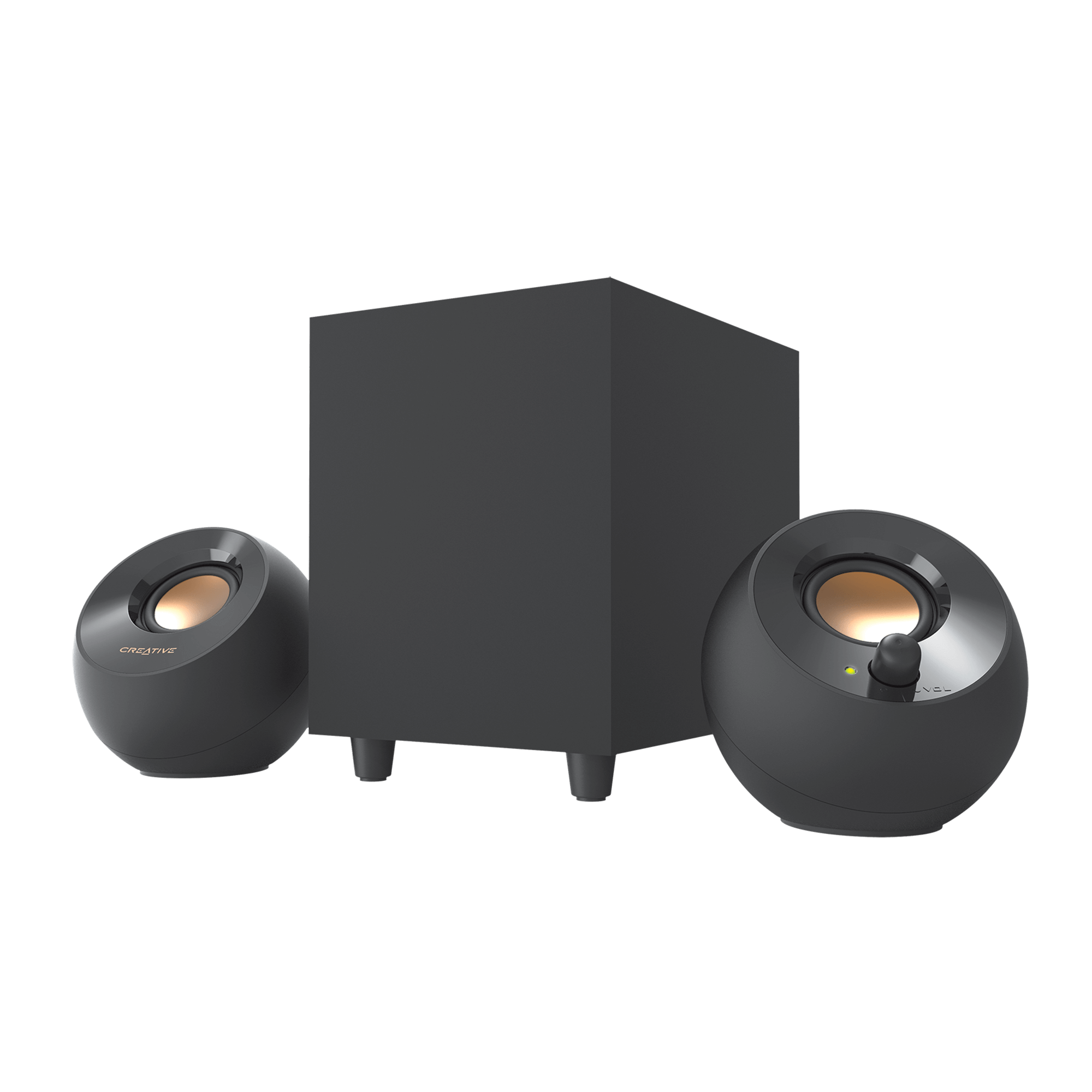 Parlantes Creative Pebble Plus 2.1 8w/16w 3.5MM USB power · Negro
