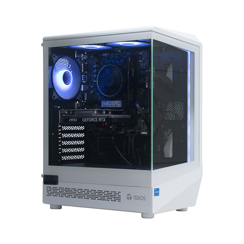 Computadora Teros TE-8002G · Core i5-14400F · 16 GB DDR5 · RTX 3050 6 GB · Ubuntu · blanco