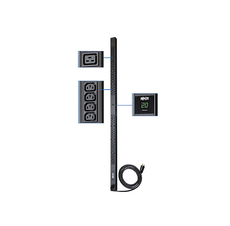PDU monofásico Tripp Lite PDUMV20HV · Medidor digital · 16/20A · 0U