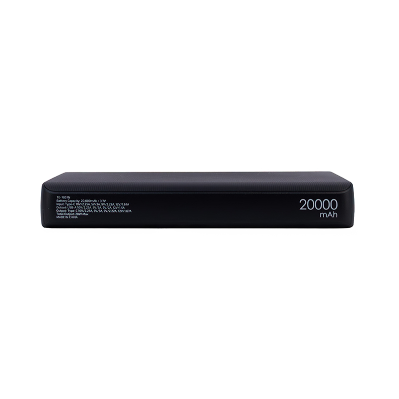 Power bank Teros TE-7057N · 20000 mAh · PD 3.0 · USB-A/USB-C · Negro