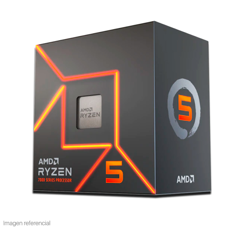 Procesador AMD Ryzen 5 7600 · 3.8/5.1 GHz · 6 núcleos · AM5