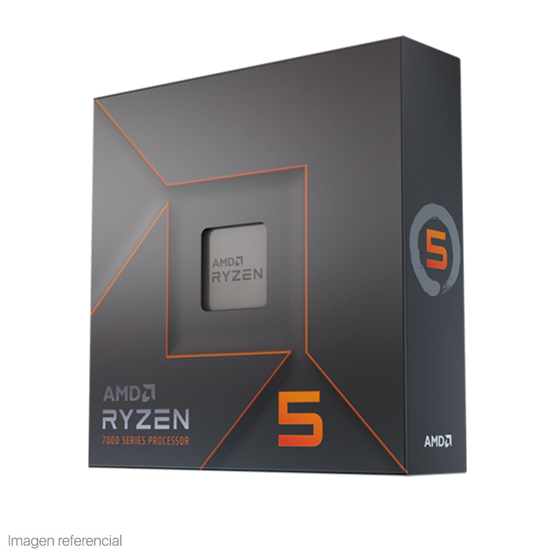 Procesador AMD Ryzen 5 7600X · 4.7/5.3 GHz · 6 núcleos · AM5