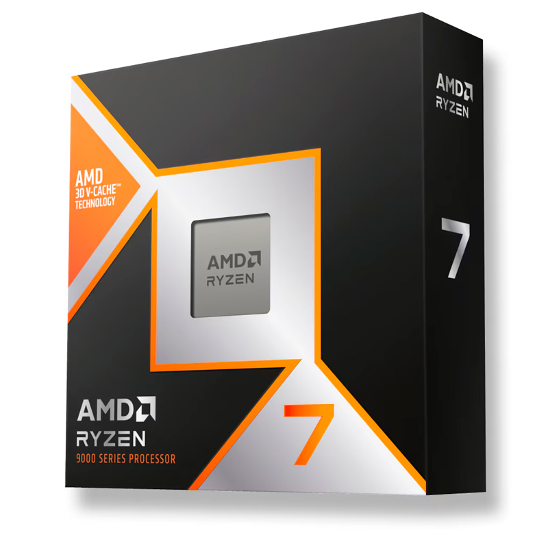 Procesador AMD Ryzen 7 9800X3D · 4.7 GHz · 8 núcleos · 96 MB L3 · AM5