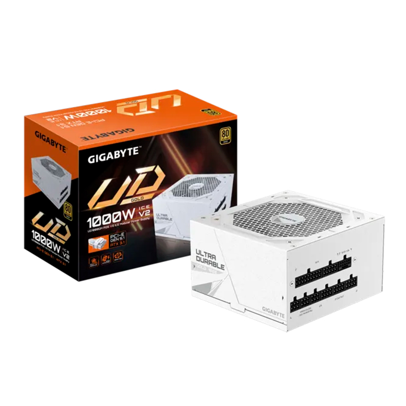 Fuente de poder Gigabyte UD1000GM PG5 V2 Ice · 1000W · 80 Plus Gold · ATX 3.1