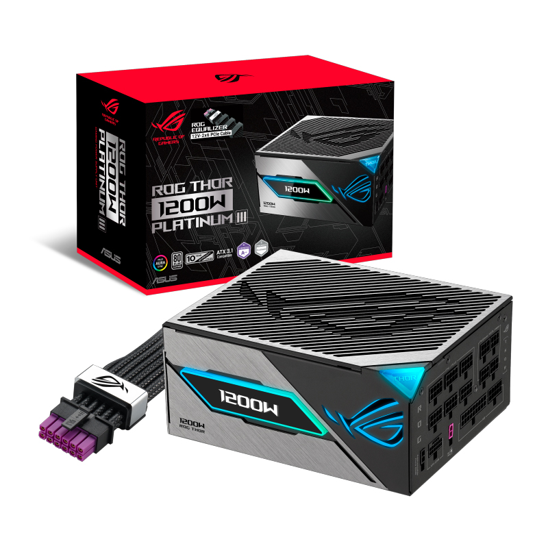 Fuente de poder ASUS ROG Thor 1200P3 · 1200W · 80 Plus Platinum · ATX