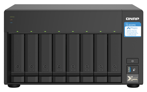 NAS QNAP TS-832PX · 8 bahías · ARM Cortex-A57 · 4 GB DDR4