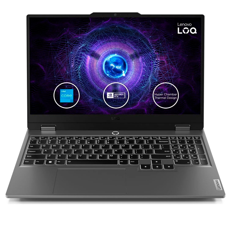 Laptop gamer Lenovo LOQ 15 · Core i5-12450HX · 8 GB RAM · SSD 512 GB · RTX 3050 · Windows 11 Home
