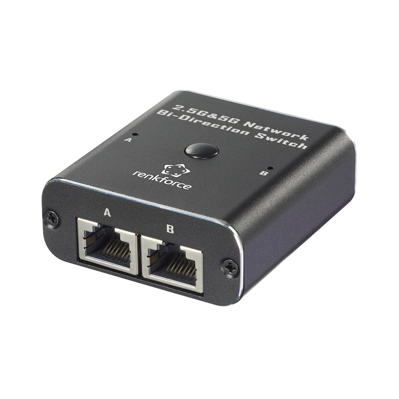 Conmutador de red Renkforce RF-EW-700 · 2 puertos RJ45 · Alimentación USB