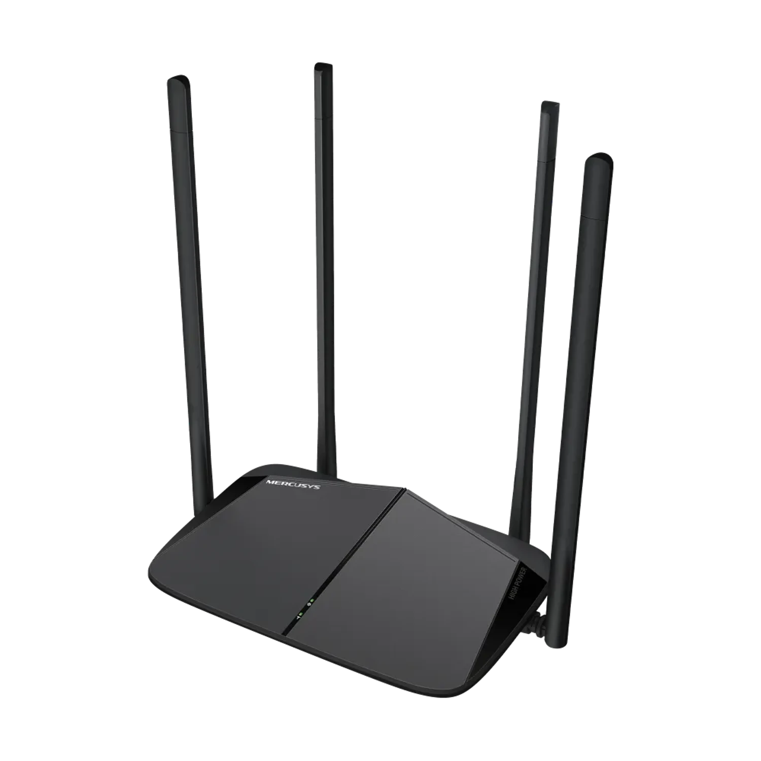 Router MERCUSYS rompe muros WiFi 5 AC1200 dual band (5GHz/2.4GHz), hasta 1200Mbps, 4 antenas 7dBi, 1 puerto WAN + 3 LAN Fast, modo router/AP/extensor, botón Turbo.