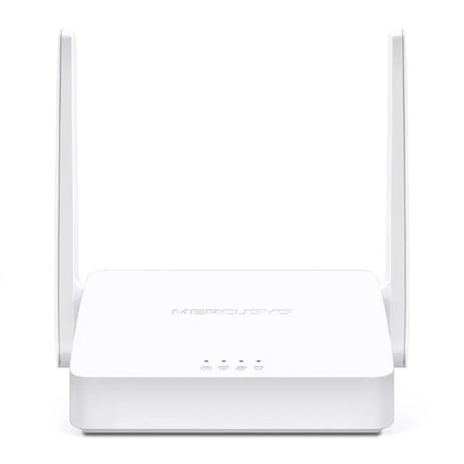 Router MERCUSYS WiFi 4 N300 single band (2.4GHz), hasta 300Mbps, 2 antenas, 1 puerto WAN + 2 LAN Fast, multimodo, cobertura estable.