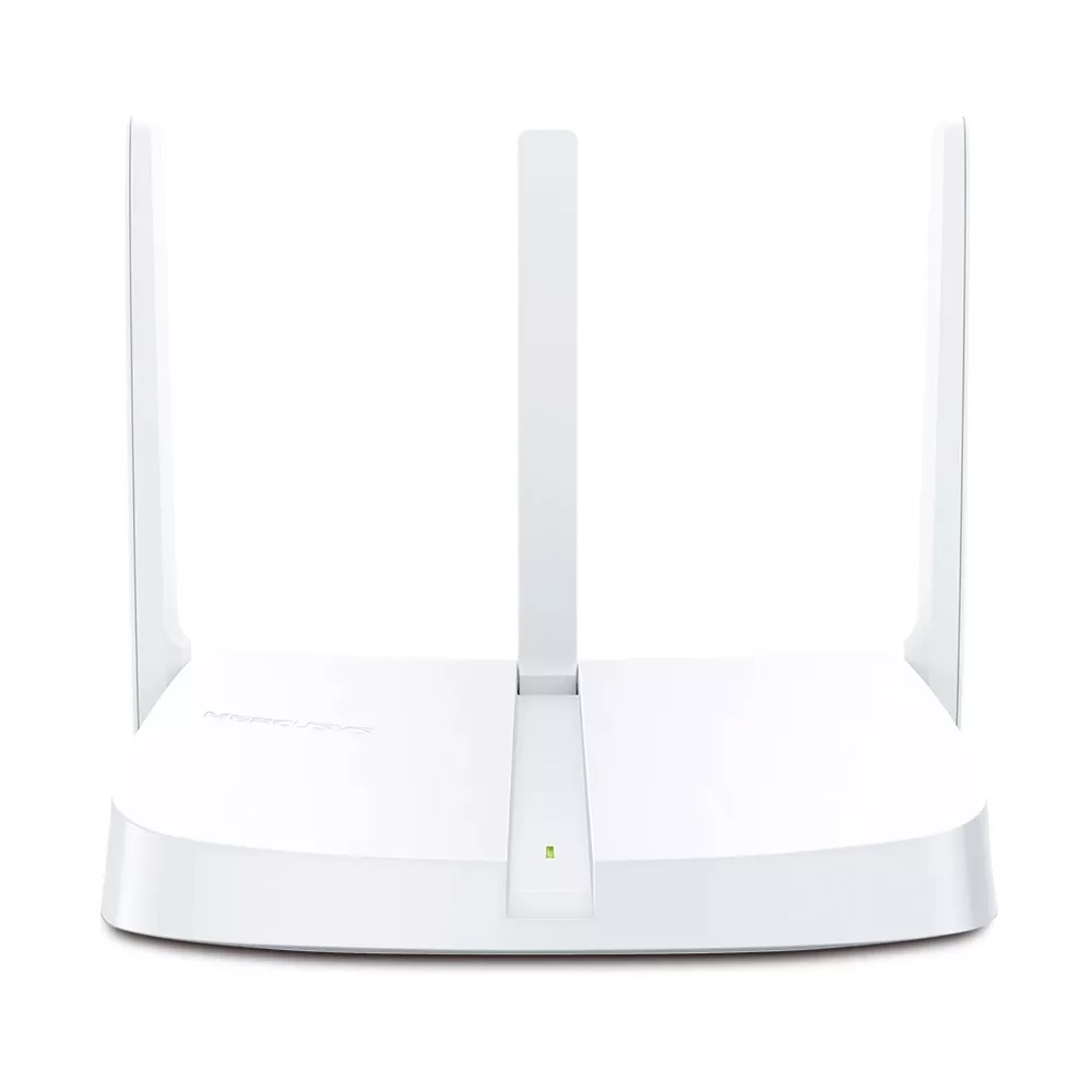 Router MERCUSYS WiFi 4 N300 single band (2.4GHz), hasta 300Mbps, 3 antenas, 1 puerto WAN + 3 LAN Fast, multimodo, cobertura estable.